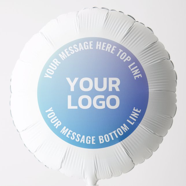 Your Logo | Blue to Purple Ombre & Circular Text Balloon (Front)