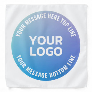 Your Logo   Blue to Purple Ombre & Circular Text Bandana