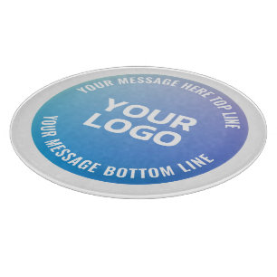 Your Logo Blue to Purple Ombre & Circular Text Cutting Board