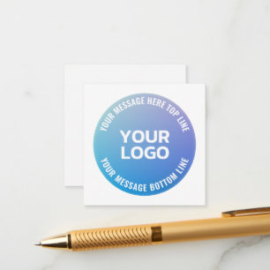 Your Logo Blue to Purple Ombre & Circular Text Enclosure Card
