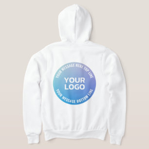 Your Logo   Blue to Purple Ombre & Circular Text Hoodie