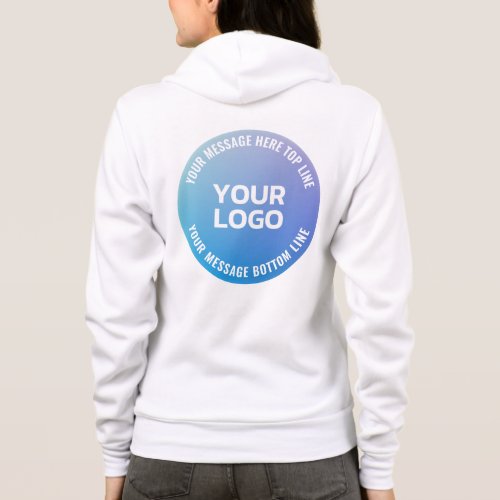 Your Logo  Blue to Purple Ombre  Circular Text Hoodie