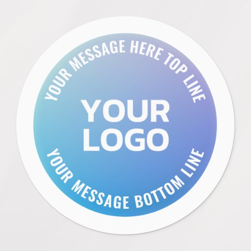 Your Logo  Blue to Purple Ombre  Circular Text Labels