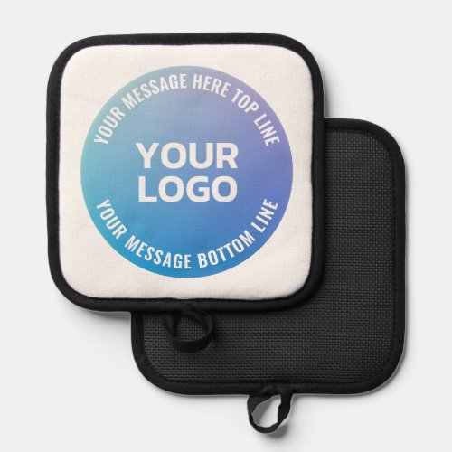 Your Logo  Blue to Purple Ombre  Circular Text Pot Holder