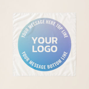 Your Logo Blue to Purple Ombre & Circular Text Scarf