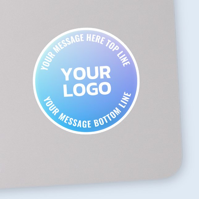 Your Logo | Blue to Purple Ombre & Circular Text Sticker (Creator Uploaded)