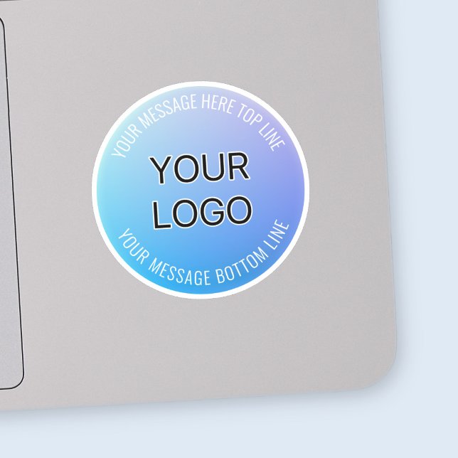 Your Logo | Blue to Purple Ombre & Circular Text Sticker (Creator Uploaded)