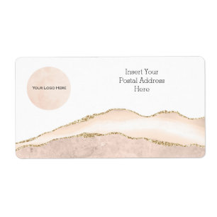 Your Logo Blush & Gold Address Label