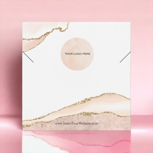 Your Logo Blush  Gold Necklace Display Card