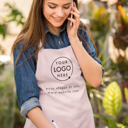 Your Logo  Blush Pink Modern Business Staff Apron