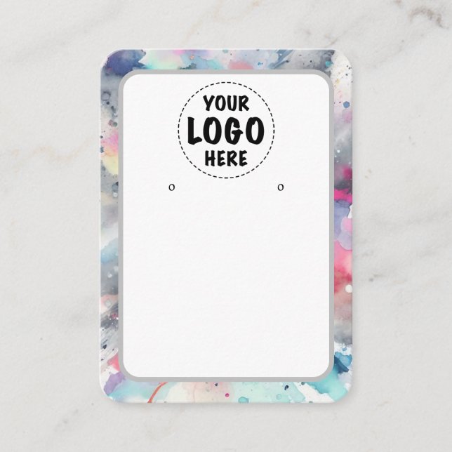 Your Logo Border Earring Card Large (Front)