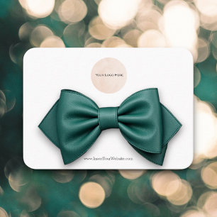 Your Logo Bow Hair Clip Display Card Horizontal
