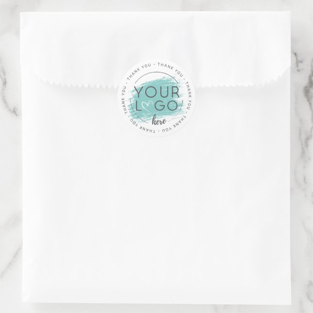 Your Logo Branded Promotional Thank You Classic Round Sticker (Bag)