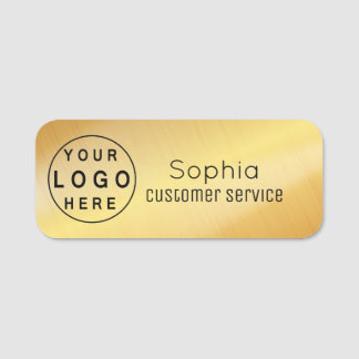 Your Logo Brushed Radial Metallic Brass Name Tag