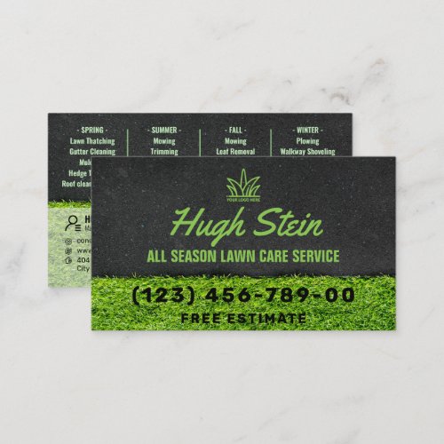 Your Logo Business  All Season Lawn care Service Business Card