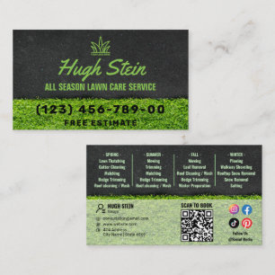 Your Logo Business   All Season Lawn care Service Card