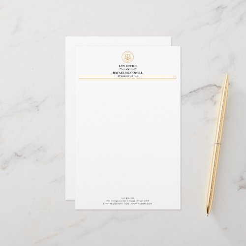 Your Logo Business  Attorney At Law  Stationery