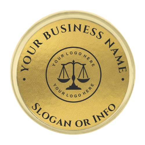 Your Logo Business  Attorney Modern Black Gold Finish Lapel Pin