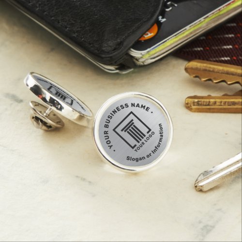 Your Logo Business  Attorney Silver Black Lapel Pin