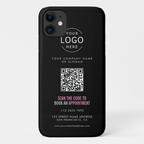 Your Logo Business Card with QR Code iPhone 11 Case