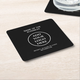 Your Logo Business Company Corporate Professional Square Paper Coaster