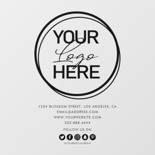 Your Logo Business Company Feature Wall Decal - Create a feature wall in your office, shop, factory or place of business, replace with your own company logo and social media details.