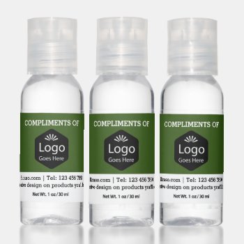 Your Logo Business Complimentary Personalized Hand Sanitizer by Ricaso_Intros at Zazzle