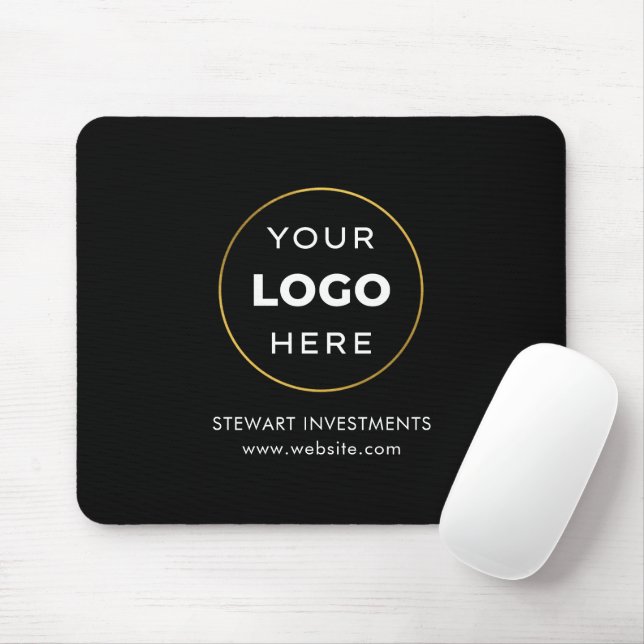 Your Logo Business Corporate Black Mouse Pad (With Mouse)