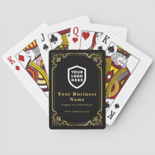 Your Logo Business Corporate Golden Border Poker Cards