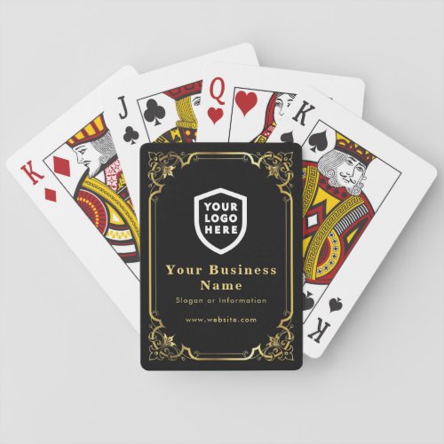 Your Logo  Business Corporate Golden Border Poker Cards