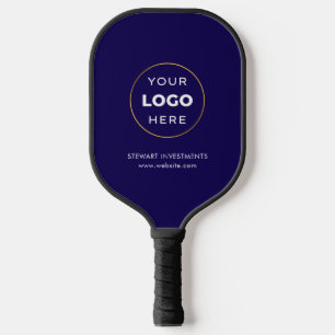 Your Logo Business Corporate Navy Blue Pickleball Paddle