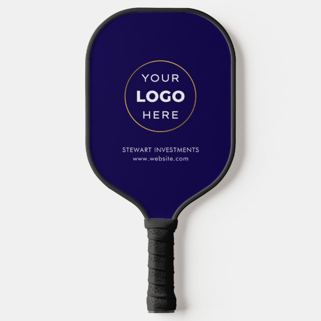 Your Logo Business Corporate Navy Blue  Pickleball Paddle (Front)