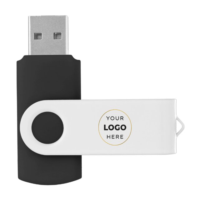 Your Logo Business Corporate White Flash Drive (Opened)