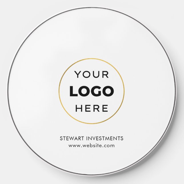 Your Logo Business Corporate White Wireless Charger (Front)