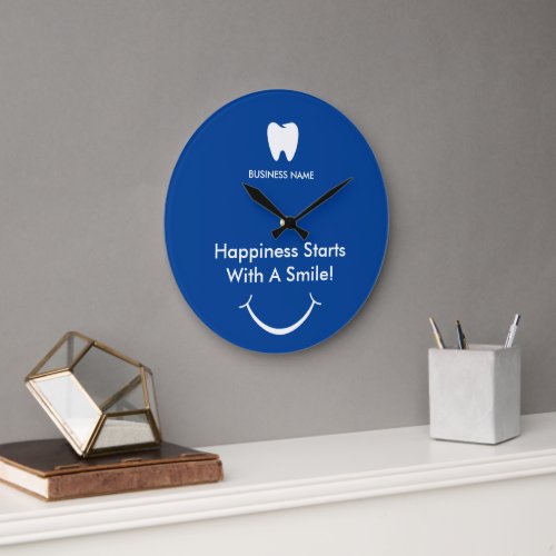 Your Logo  Business Dentist Modern Minimalist Large Clock