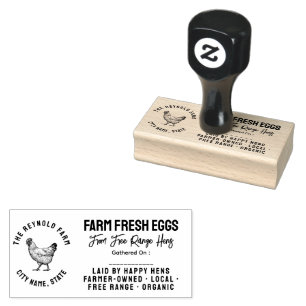 Your Logo Business   Farmhouse Egg Carton Rubber Stamp