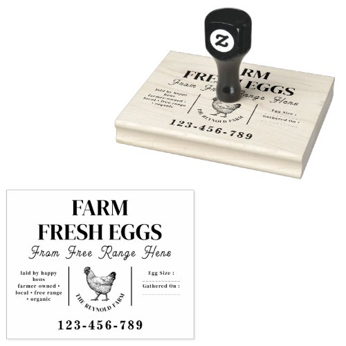 Your Logo Business  Farmhouse Egg Carton Rubber Stamp