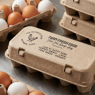Your Logo Business Farmhouse Egg Carton Rubber Stamp