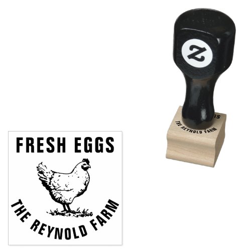 Your Logo Business  Farmhouse Egg Rubber Stamp