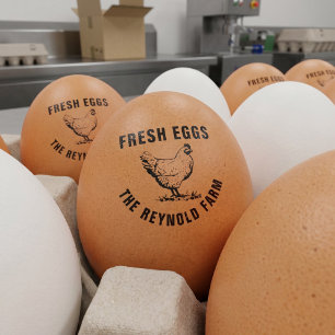 Your Logo Business Farmhouse Egg Rubber Stamp