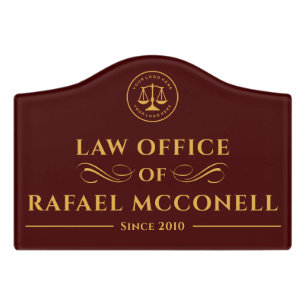 Your Logo Business   Law Office Royal Door Sign