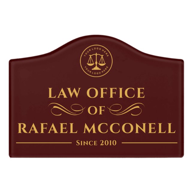 Your Logo Business | Law Office Royal Door Sign (Small Crest Front)