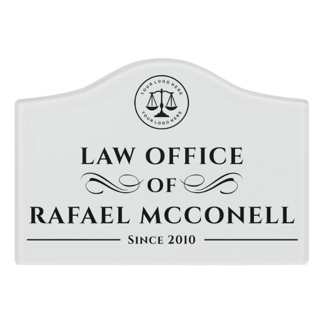 Your Logo Business | Law Office Royal Door Sign (Small Crest Front)