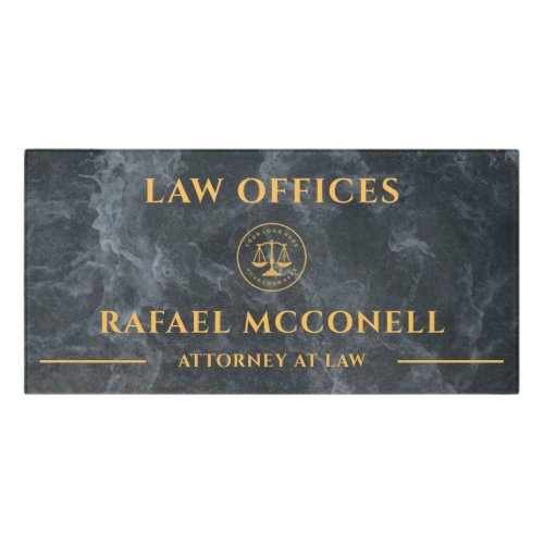 Your Logo Business  Law Offices Marble Gold Door Sign