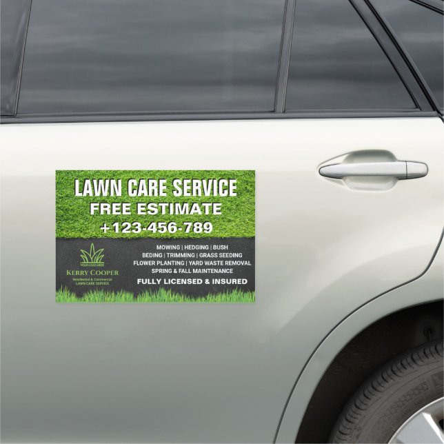 Your Logo Business | Lawn Care Service Car Magnet (In Situ)
