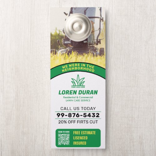 Your Logo Business  Lawn Care Service Door Hanger