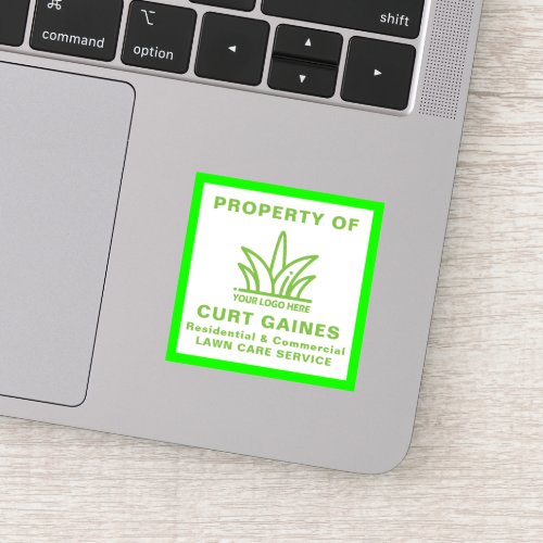 Your Logo Business  Lawn Care Service Property Sticker