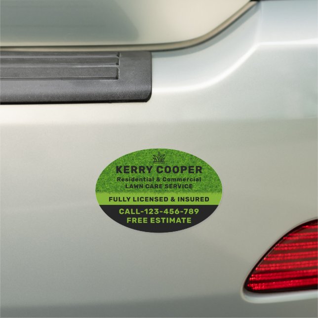 Your Logo Business | Lawn Care Service Qoutes Car Magnet (In Situ)