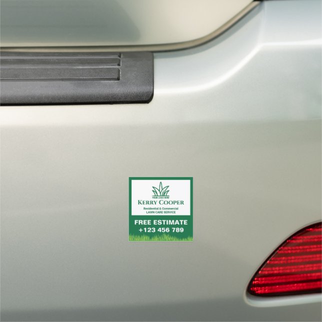 Your Logo Business | Lawn Care Service Qoutes Car Magnet (In Situ)