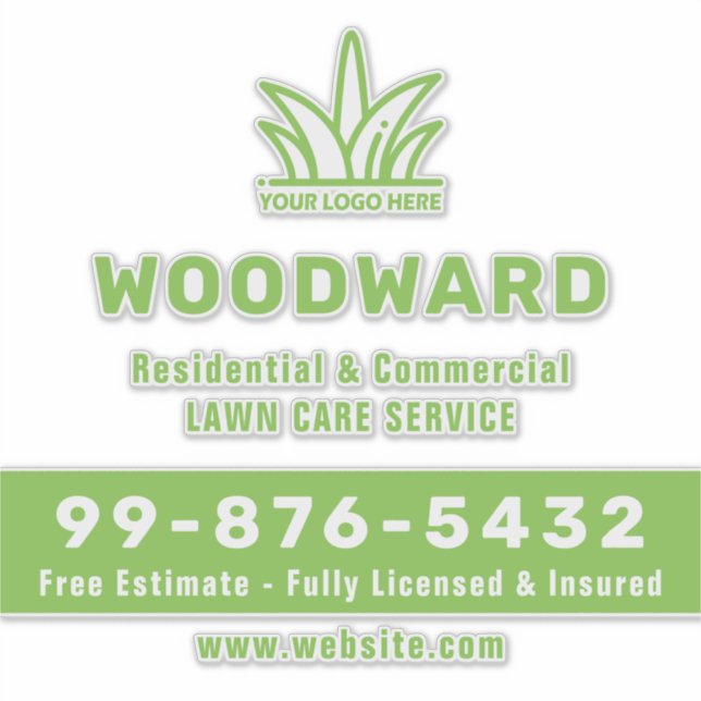 Your Logo Business | Lawn Care Service Sticker (Front)